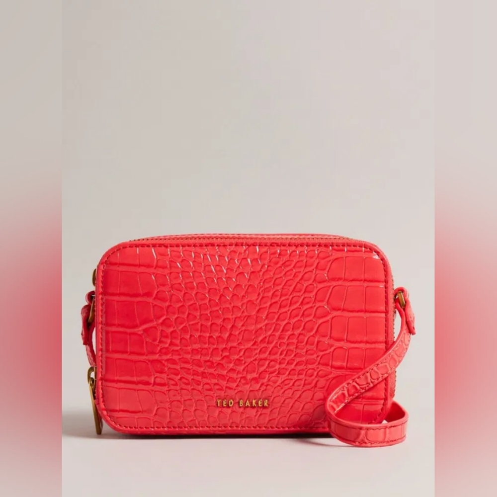 Stina Cinnamon Crossbody - Valtina Imitation Croc Mini Camera Bag